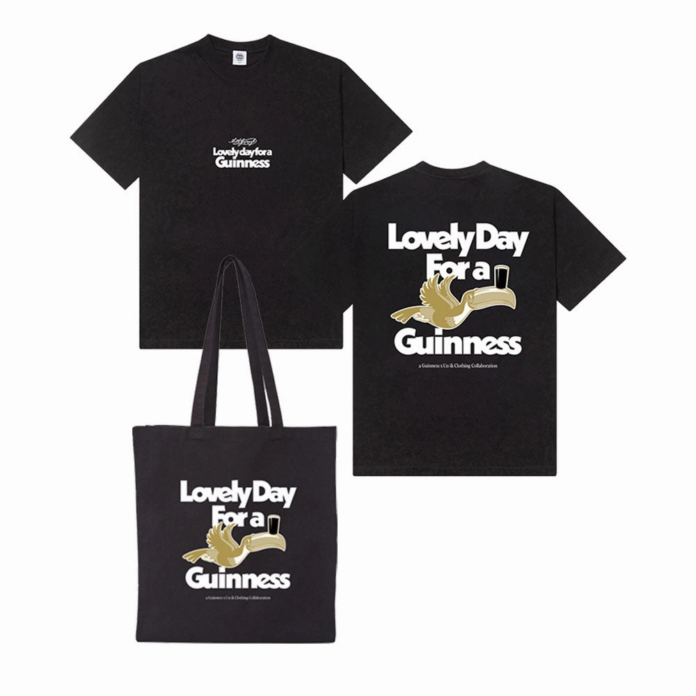 Animal Print Guinness x UN:IK 'Lovely Day' Tee & Tote Bag Bundle - Black
