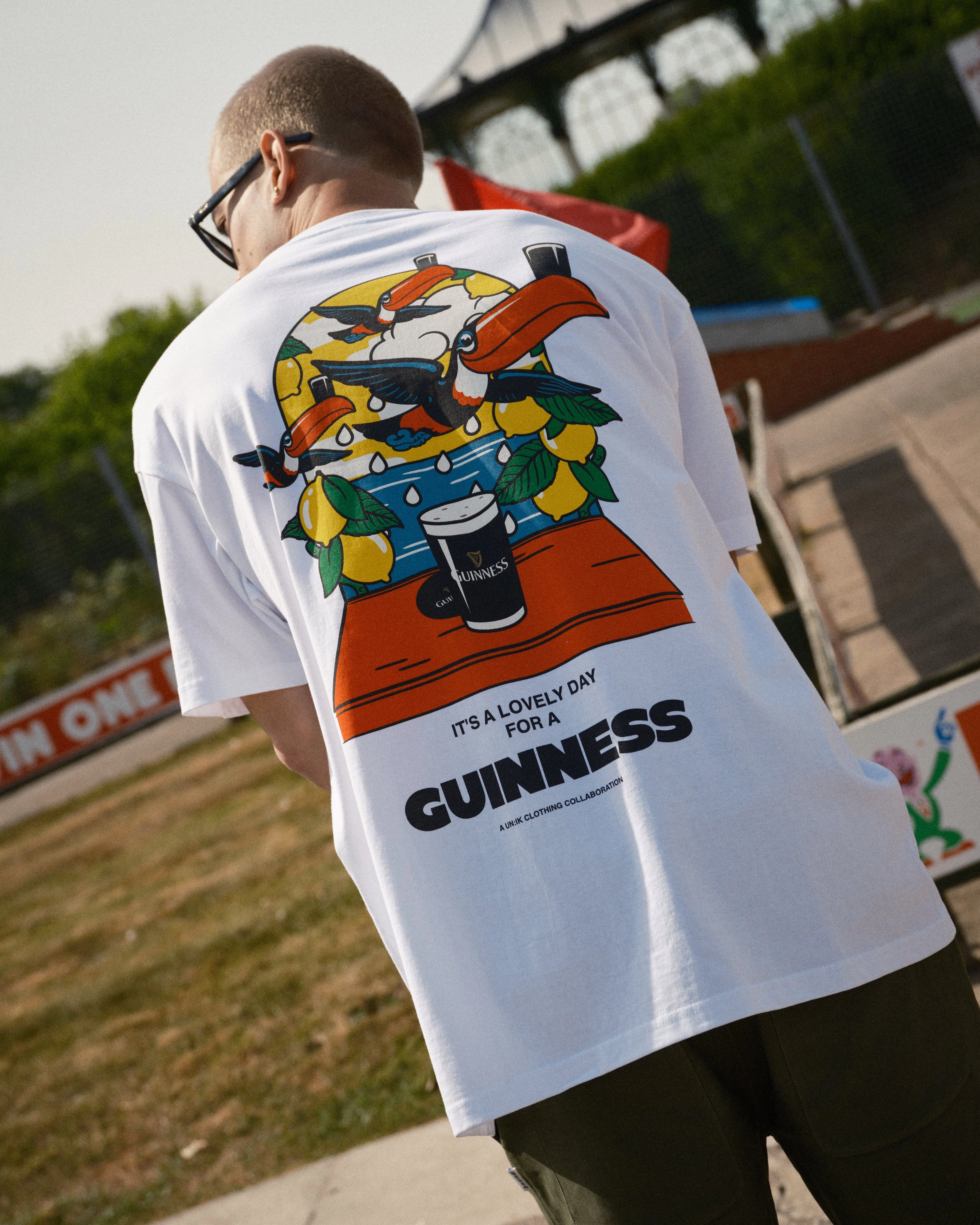 Guinness x UN:IK 'Lovely Drops' Tee - White Functional Side Gussets