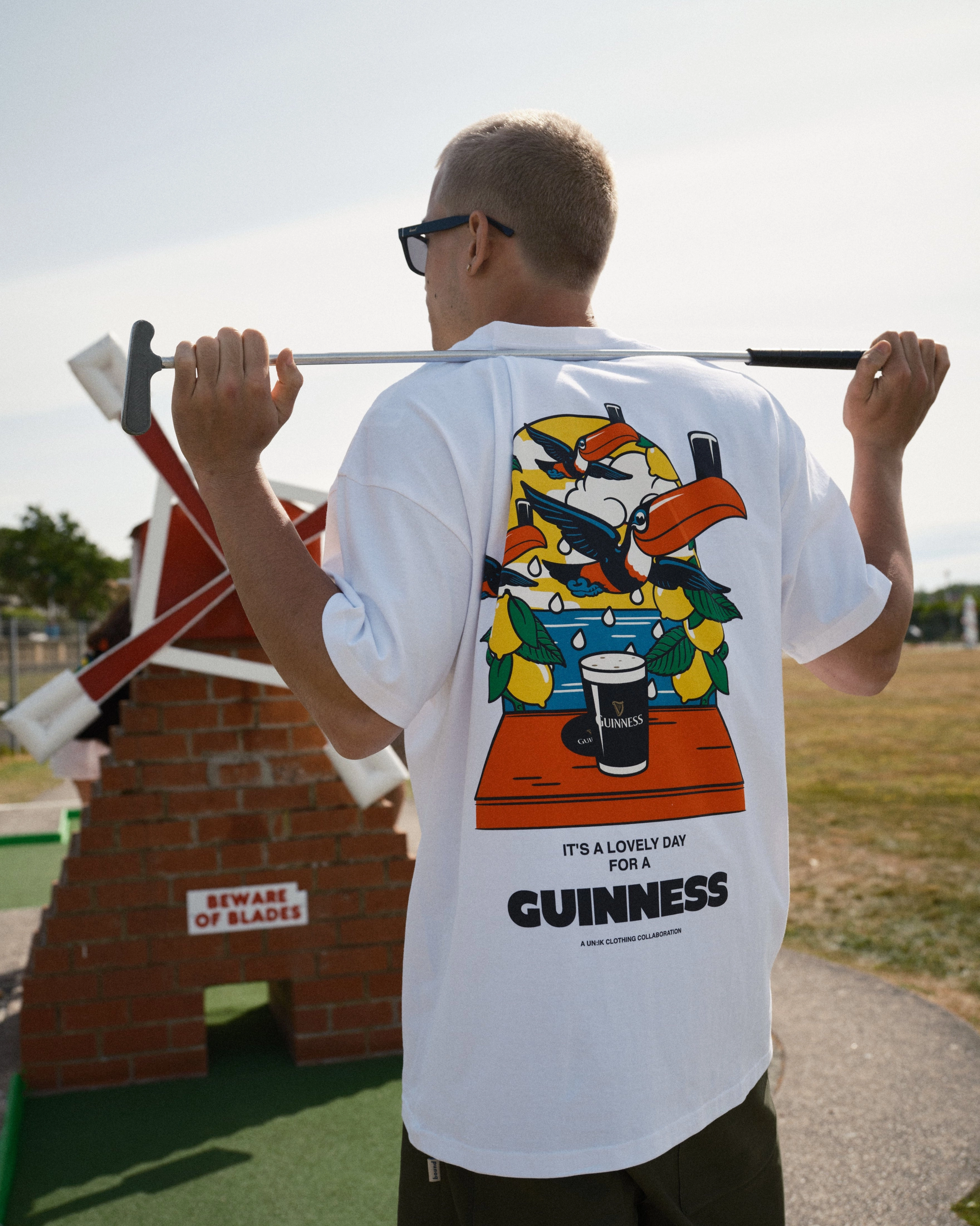 Guinness x UN:IK 'Lovely Drops' Tee - White Stretchable Armholes Simple Comfort Wear