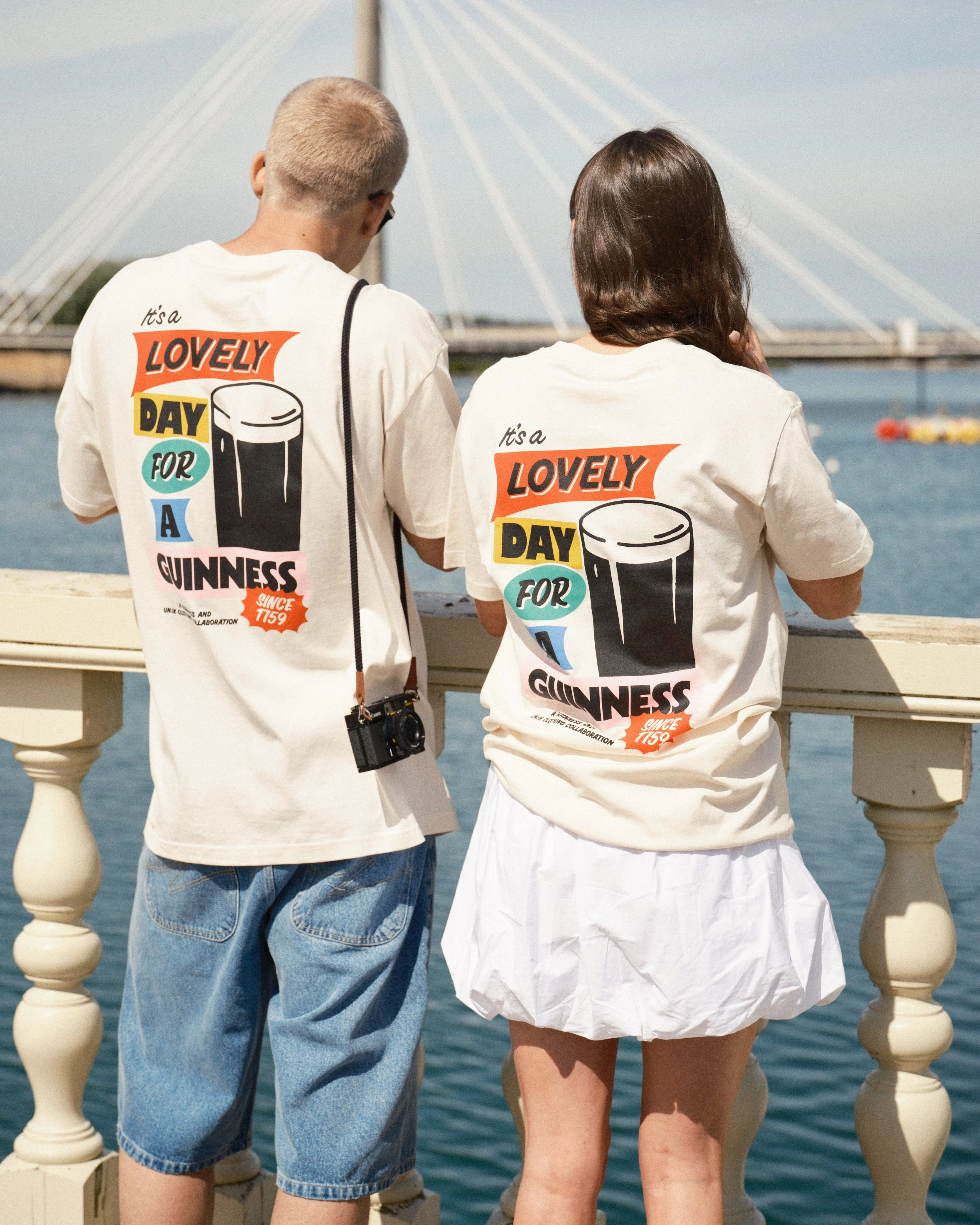 Comfortable and stylish Guinness x UN:IK 'Retro' Tee - Ecru