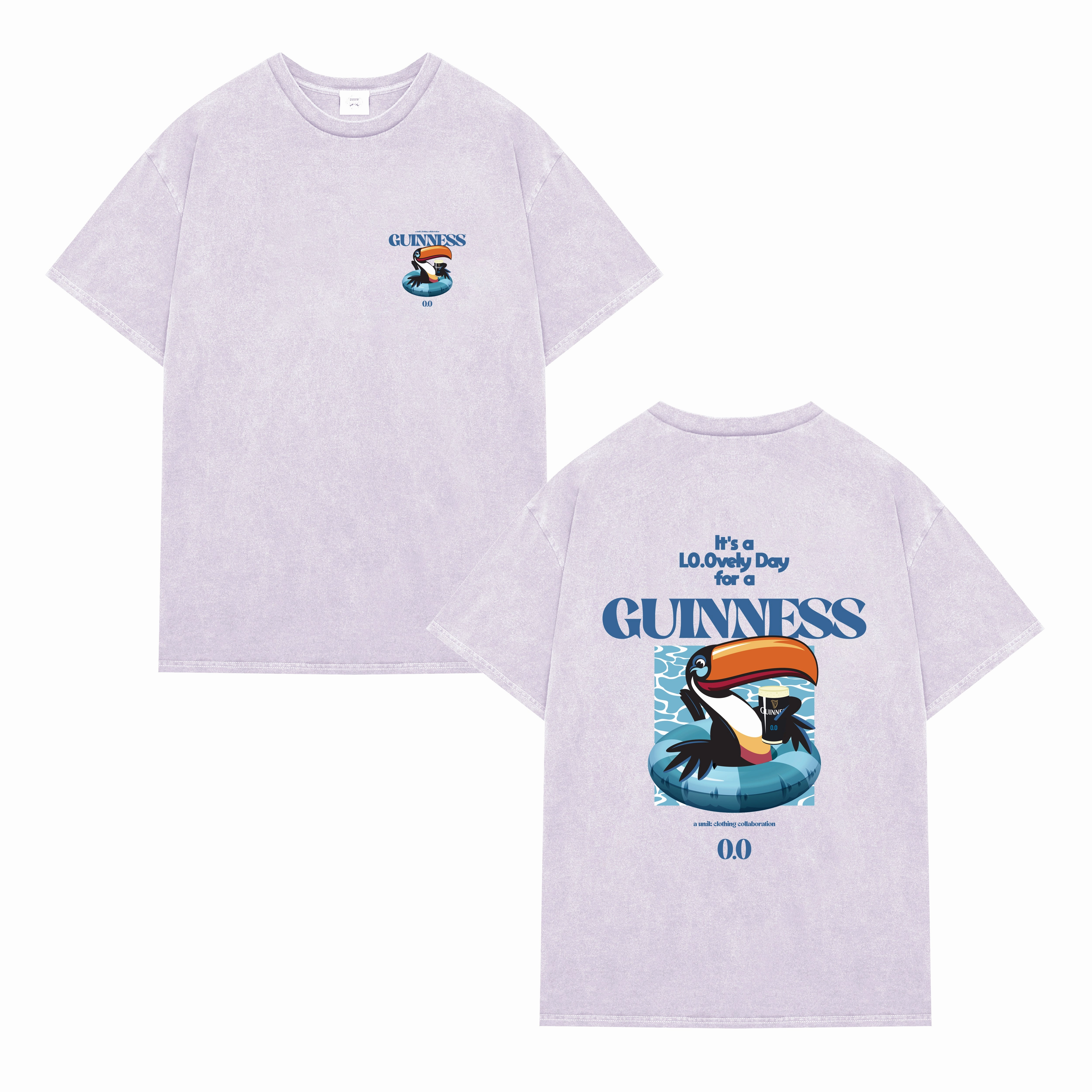 Non Restrictive Silhouette Guinness x UN:IK 'Zero' Vintage Washed Tee - Pink