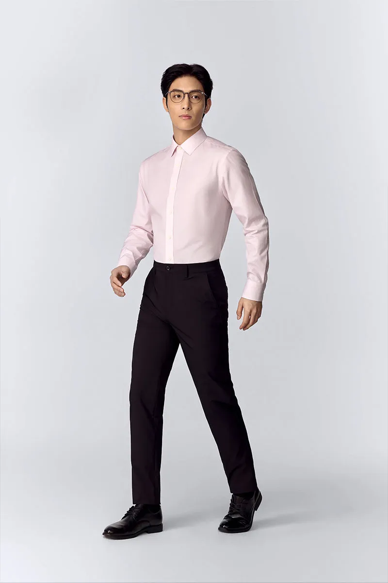 Thermal regulation Wrinkle-Free Poplin Dress Shirt | Pink Stripes 19029N