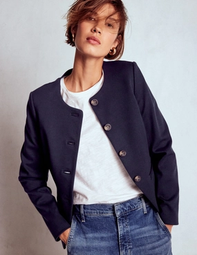 Hampstead Ponte Twill Blazer-Navy Windproof Thermal Shell Waterproof Material