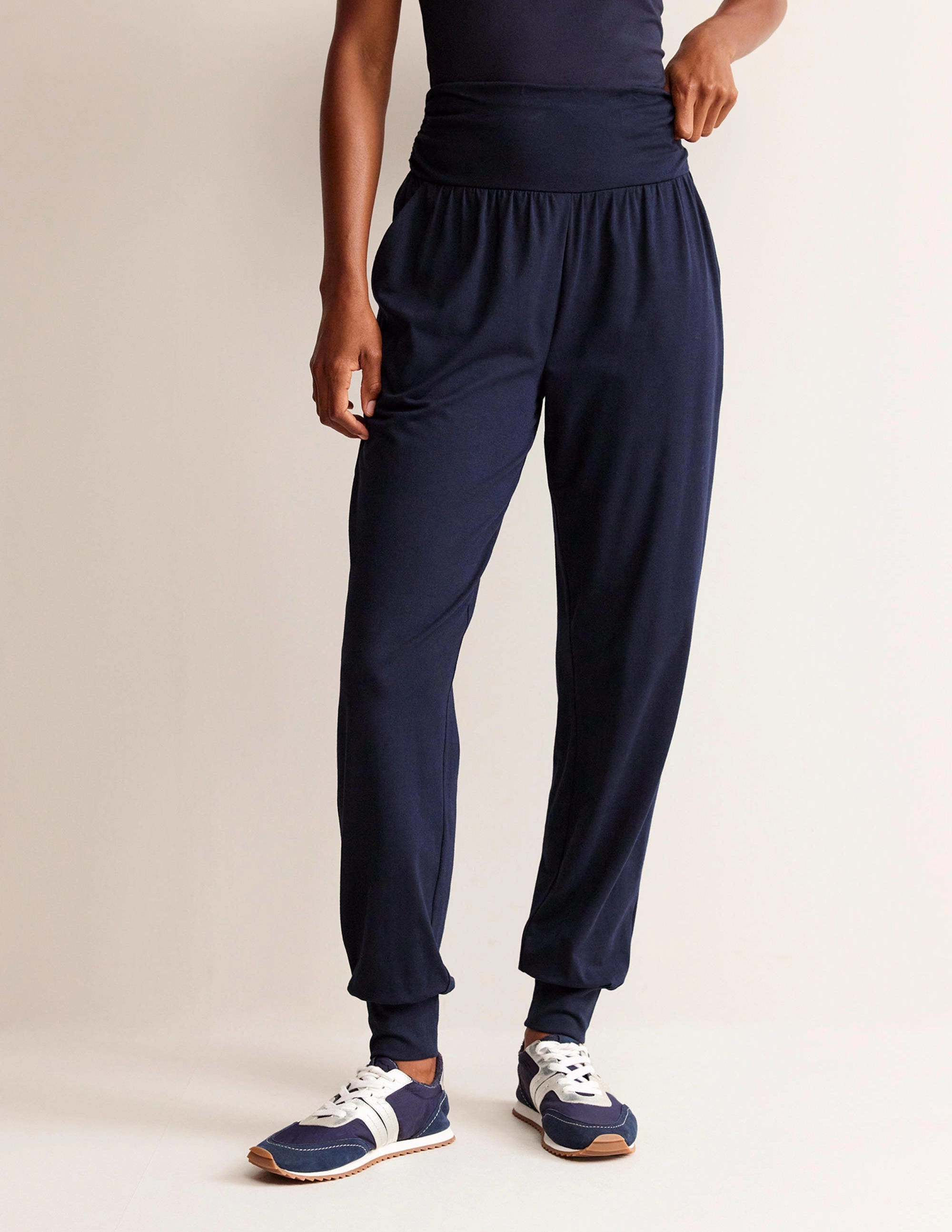 Hareem Jersey Joggers-Navy Plus-size option Versatile Wear