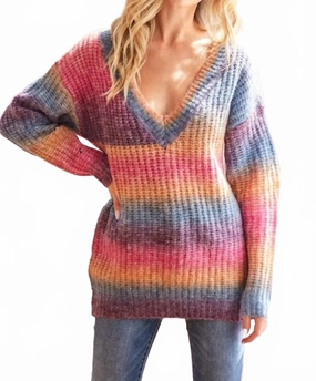 Harvest Mornings Tie Dye Sweater In Multi Color Chilly Wear Cozy Layered Wear
