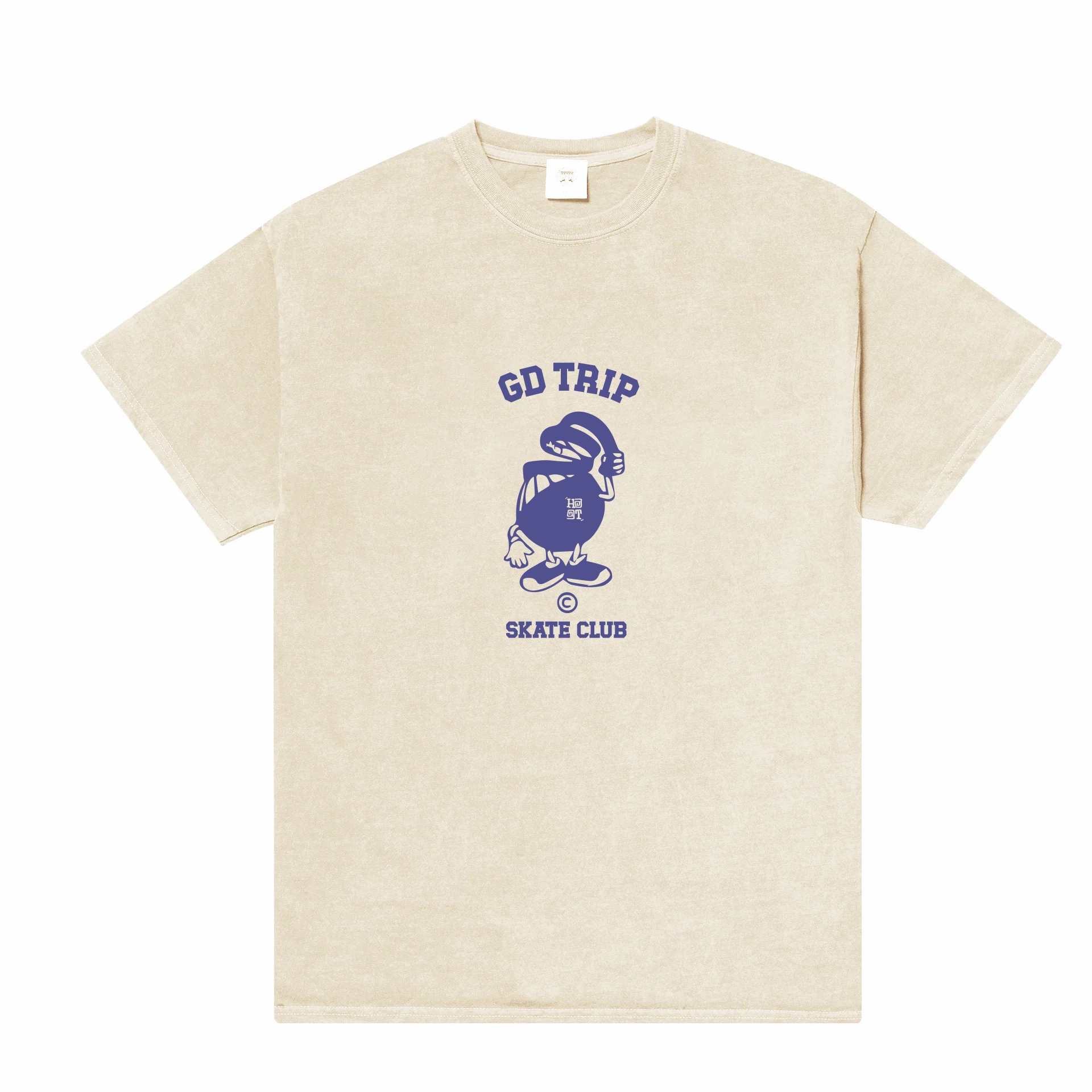 HAVE A GD TRIP 'Skate Club' Vintage Washed Tee - Cream Outdoor Ready Elderly clothing