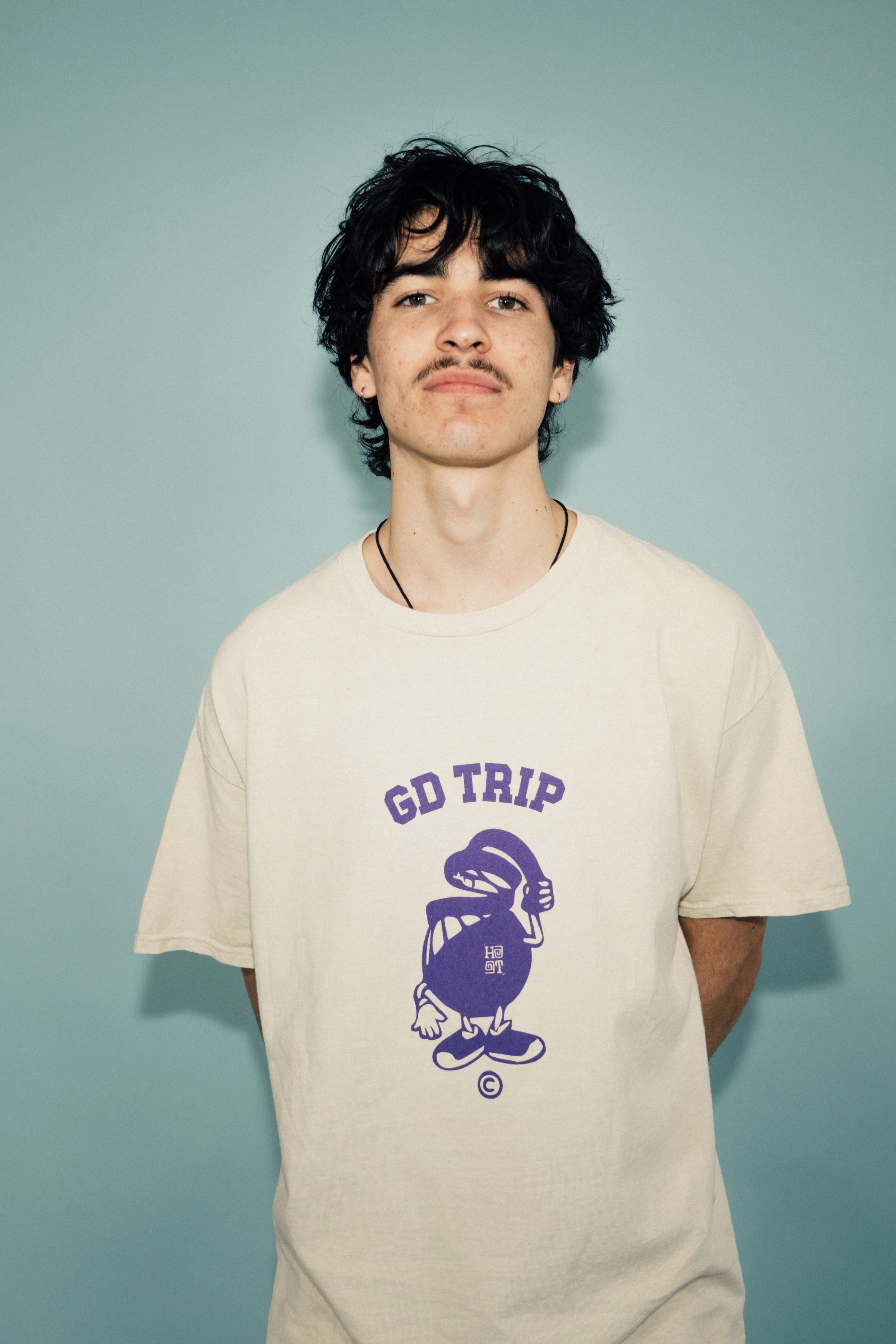HAVE A GD TRIP 'Skate Club' Vintage Washed Tee - Cream BreathableMaterial
