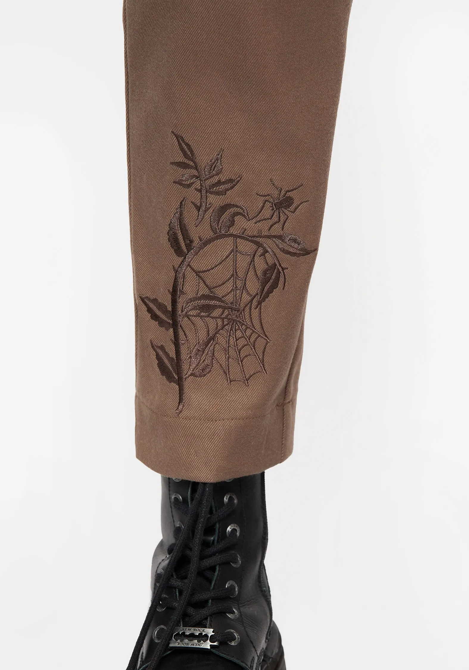 Comfortable Fit Look Hazel Embroidered Slim Tailored Trousers