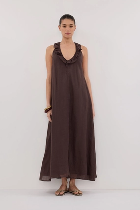Daywear Fit Fit Choice HAZEL DARK CHOC RAMIE SLEEVELESS MIDI DRESS