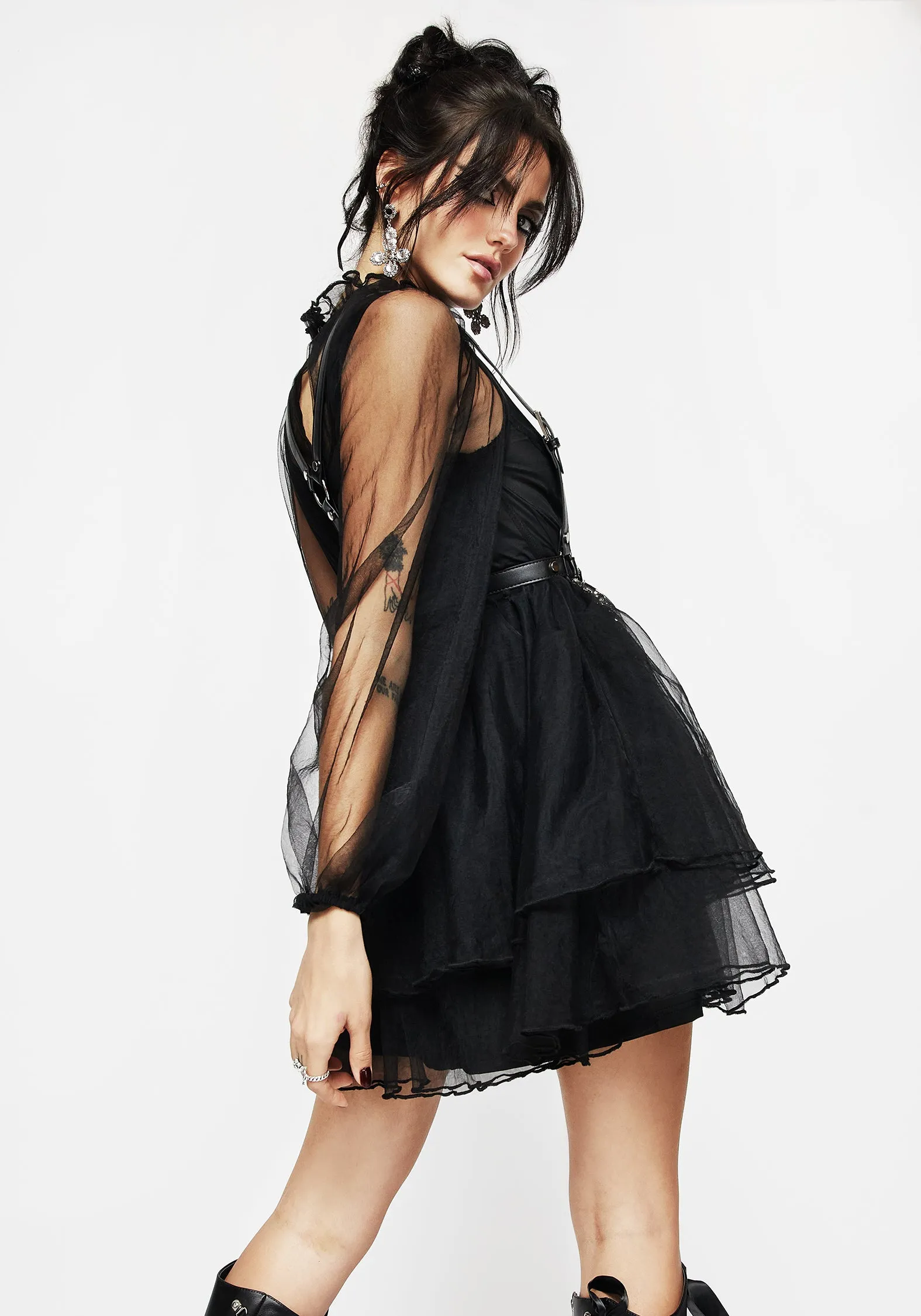 Stylish Appearance Headhunter Frill Neck Mini Dress
