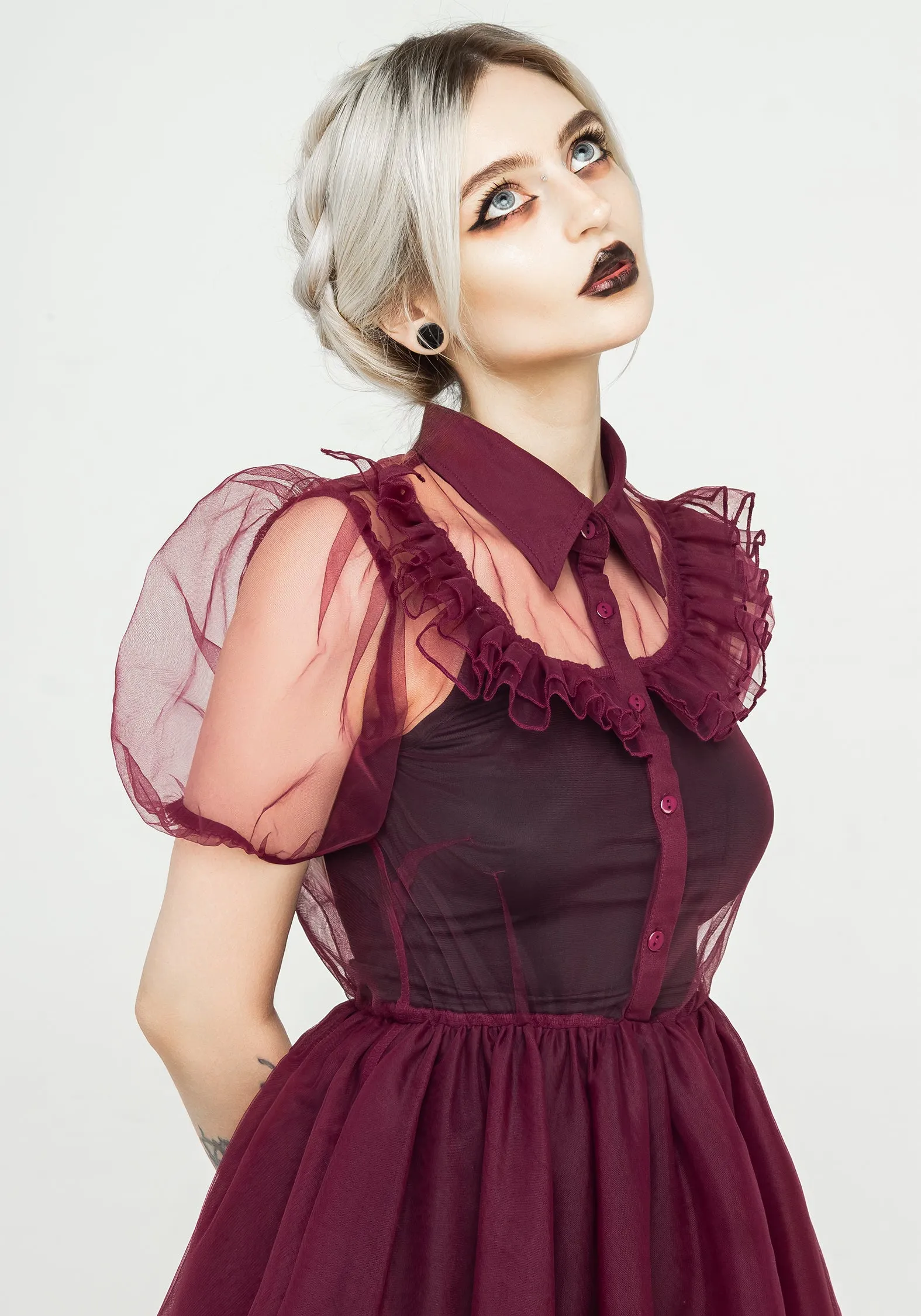 Headhunter Frill Yoke Gown - Purple Wedding guest