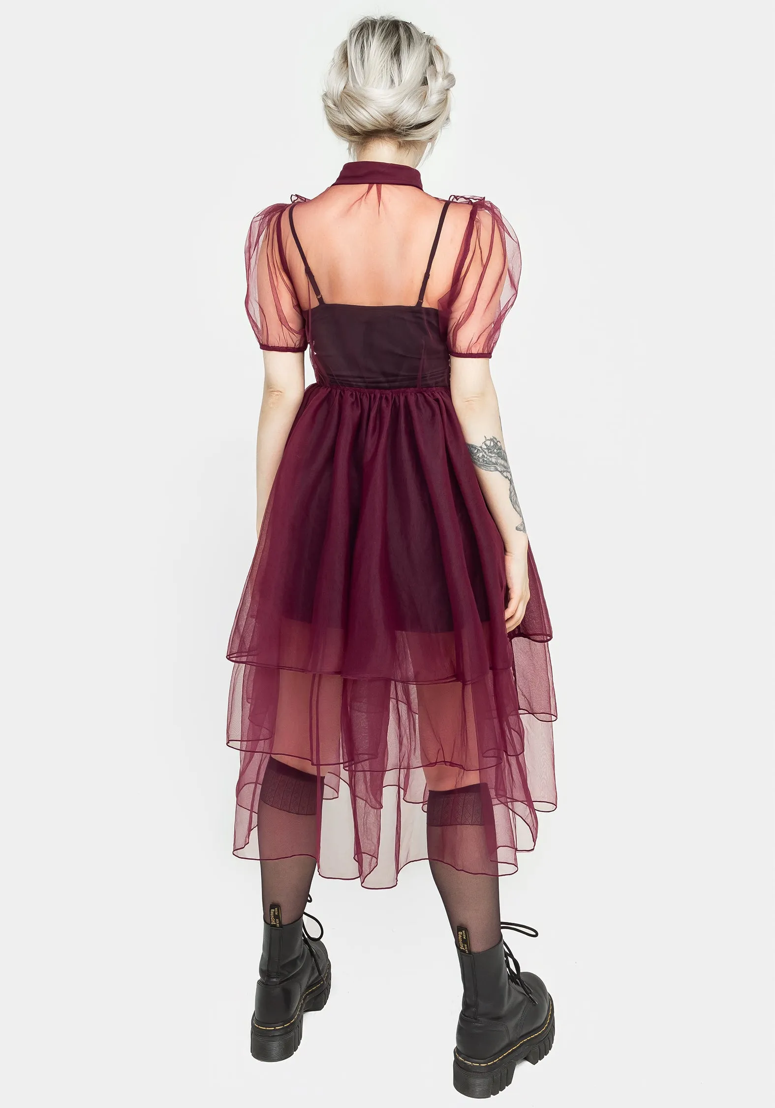 Headhunter Frill Yoke Gown - Purple Minimalist Look