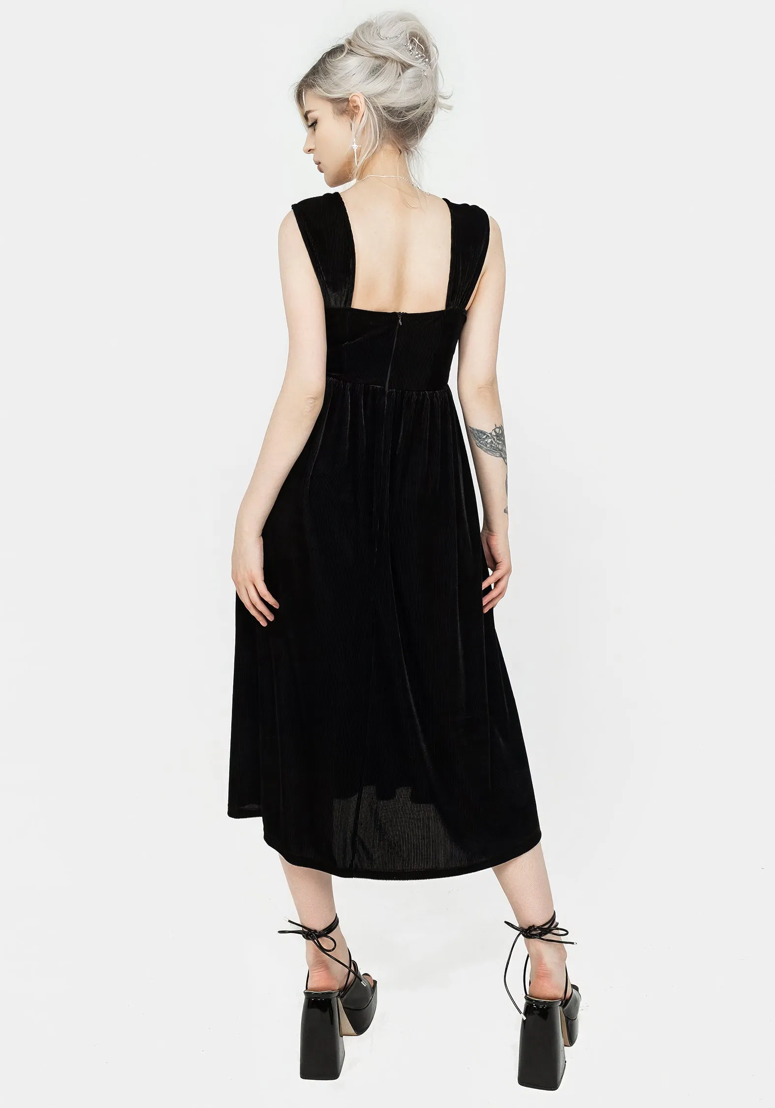 Artistic Vibe Heartless Zip Front Midi Dress
