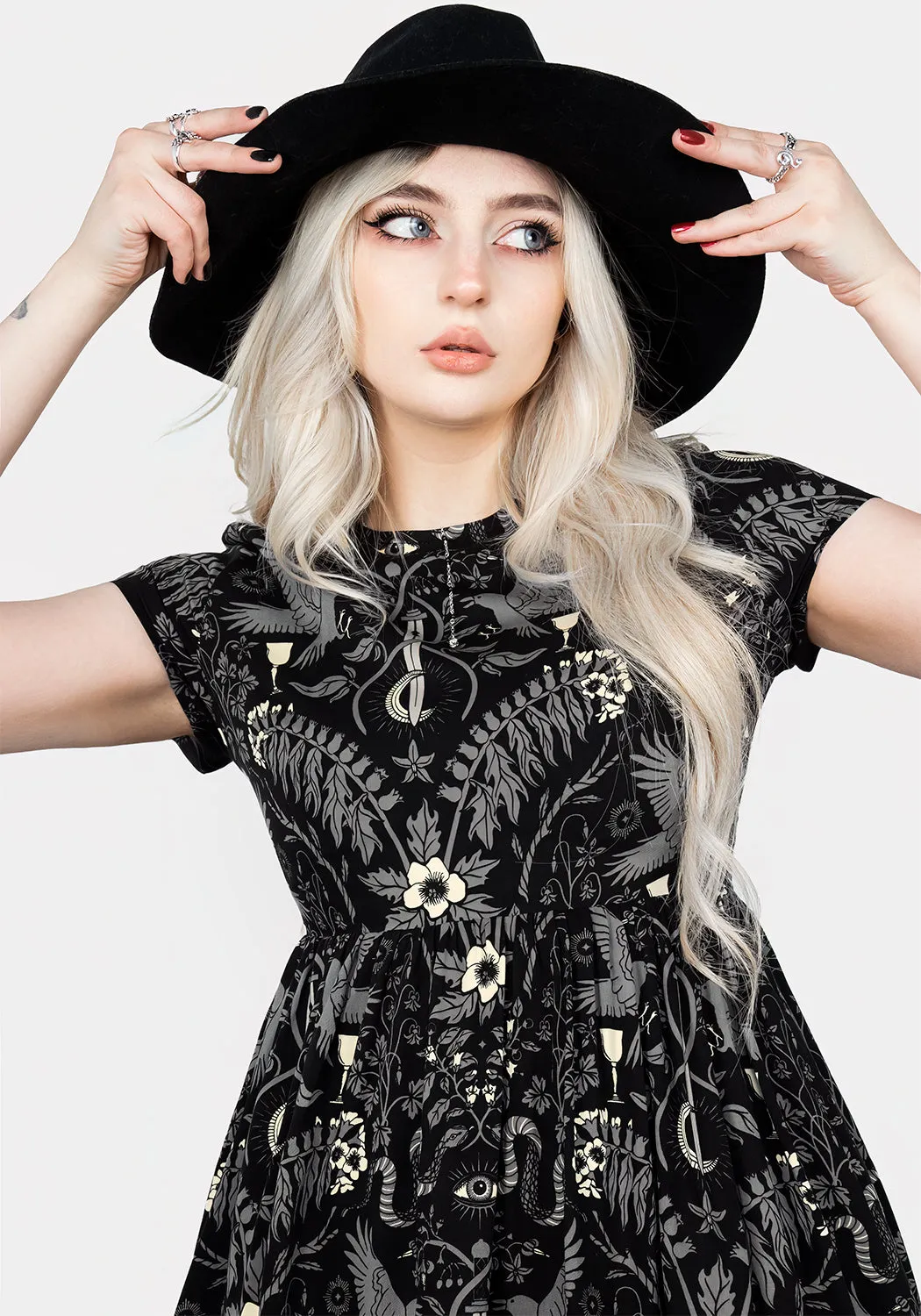 Hecate's Garden Skater Mini Dress Luxe Look Daily Wear