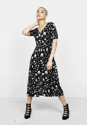 HEDGEWITCH V-NECK MIDI DRESS Lounge Vibe