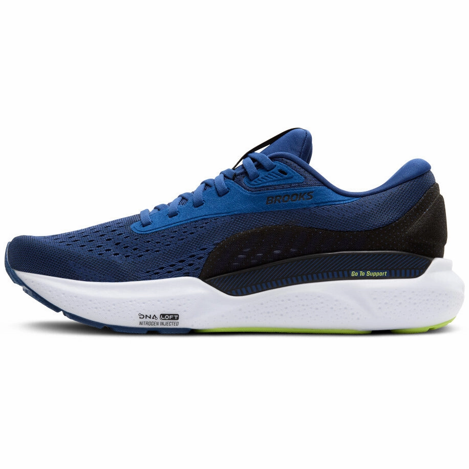 Enhanced Airflow System running shoes for casual joggers Men's Adrenaline GTS 24 Running Shoes Navy Peony / Black / Acid Lime