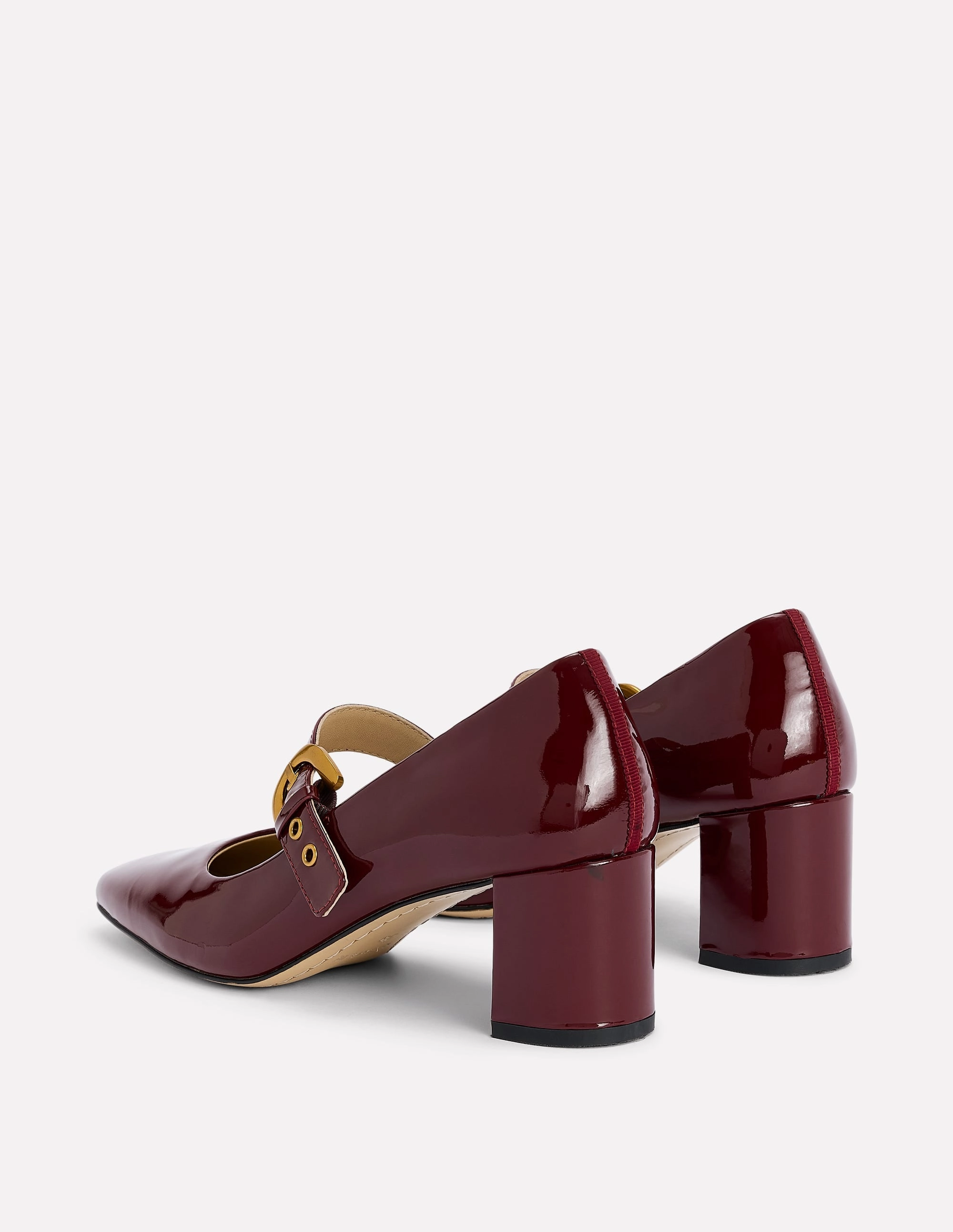 Heeled Buckle Mary Janes-Oxblood Bridal Pumps