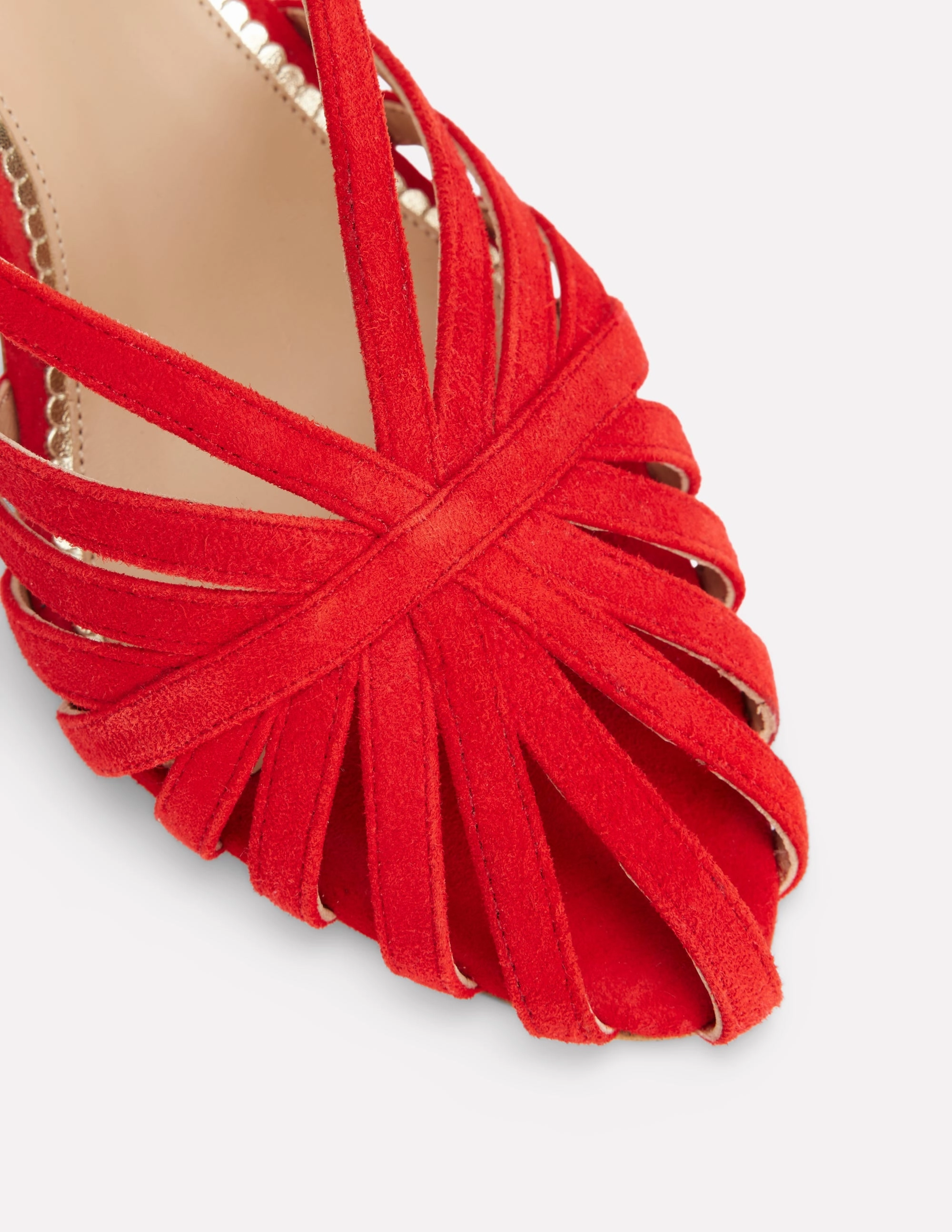 Perfect Pair Casual boots Heeled Cage Sandals-Post Box Red
