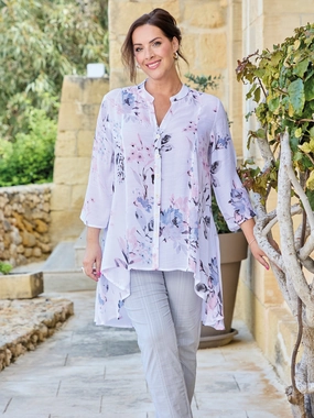 High Visibility Trim Wrinkle Resistant Finish Heidy Crinkle Shirt - Pastel Multi