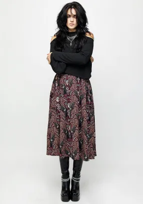 Designer Label Cultural Event Hemlock Tie Detail Midi Skirt