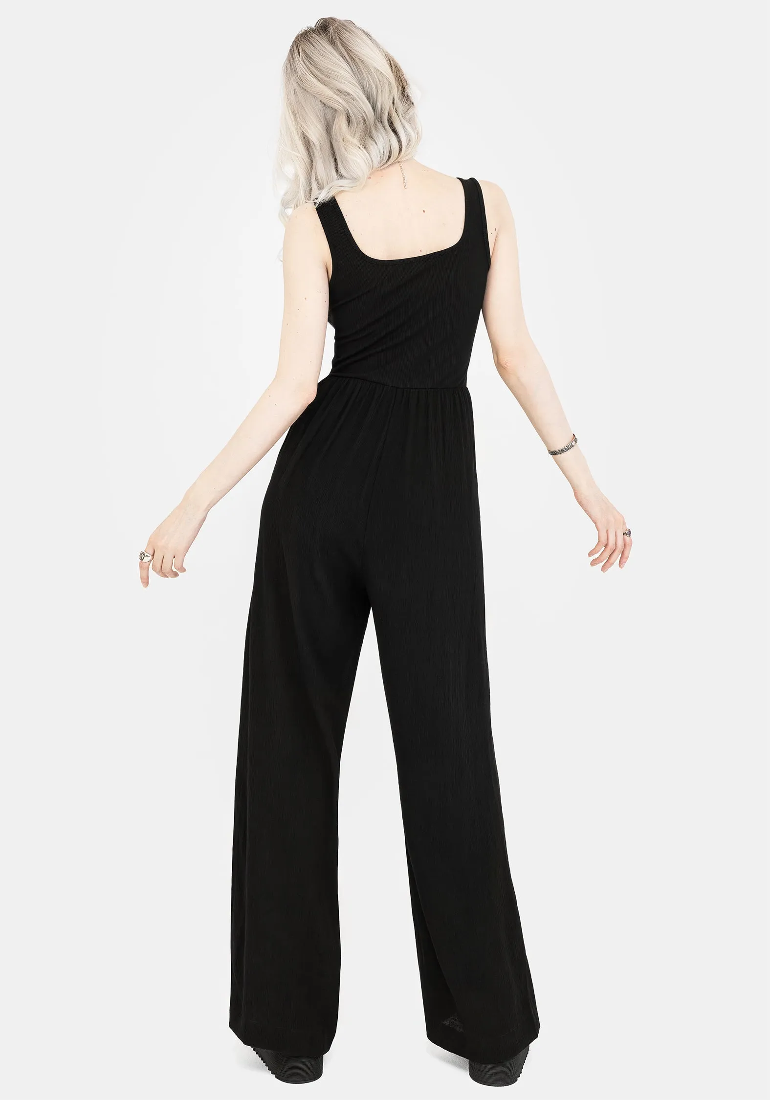 Herne Contrast Wide Leg Jumpsuit Lightweight Wear Soft Wear