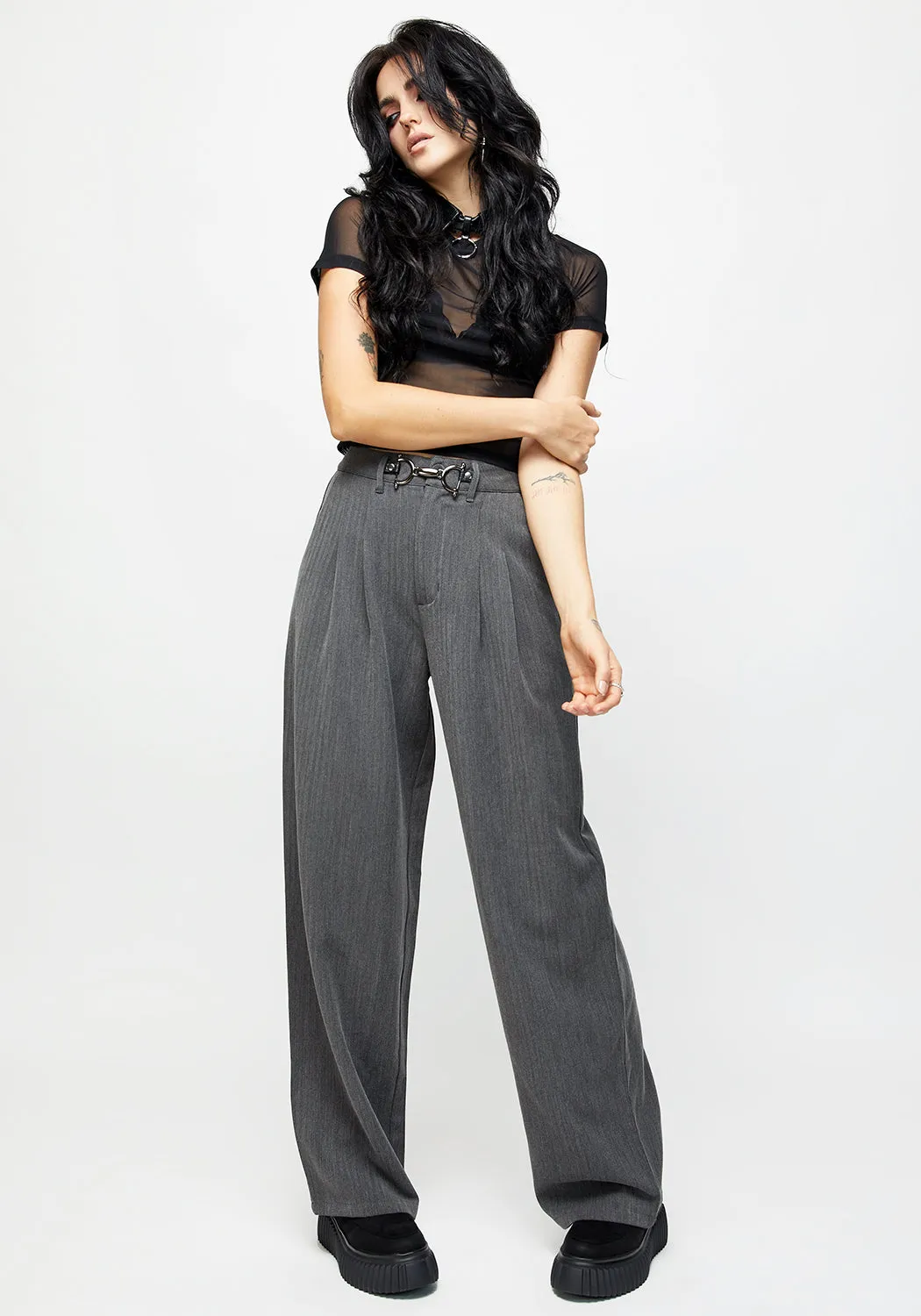 Work Friendly HERRINGBONE TAILORED TROUSER