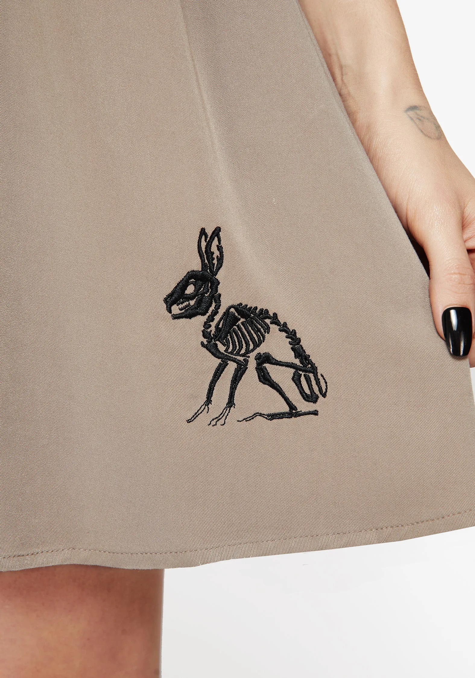 Hester Embroidered Button Up Mini Dress Bless Glow Knit Warm