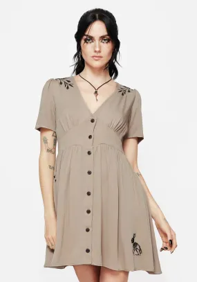 Hester Embroidered Button Up Mini Dress Movement Friendly