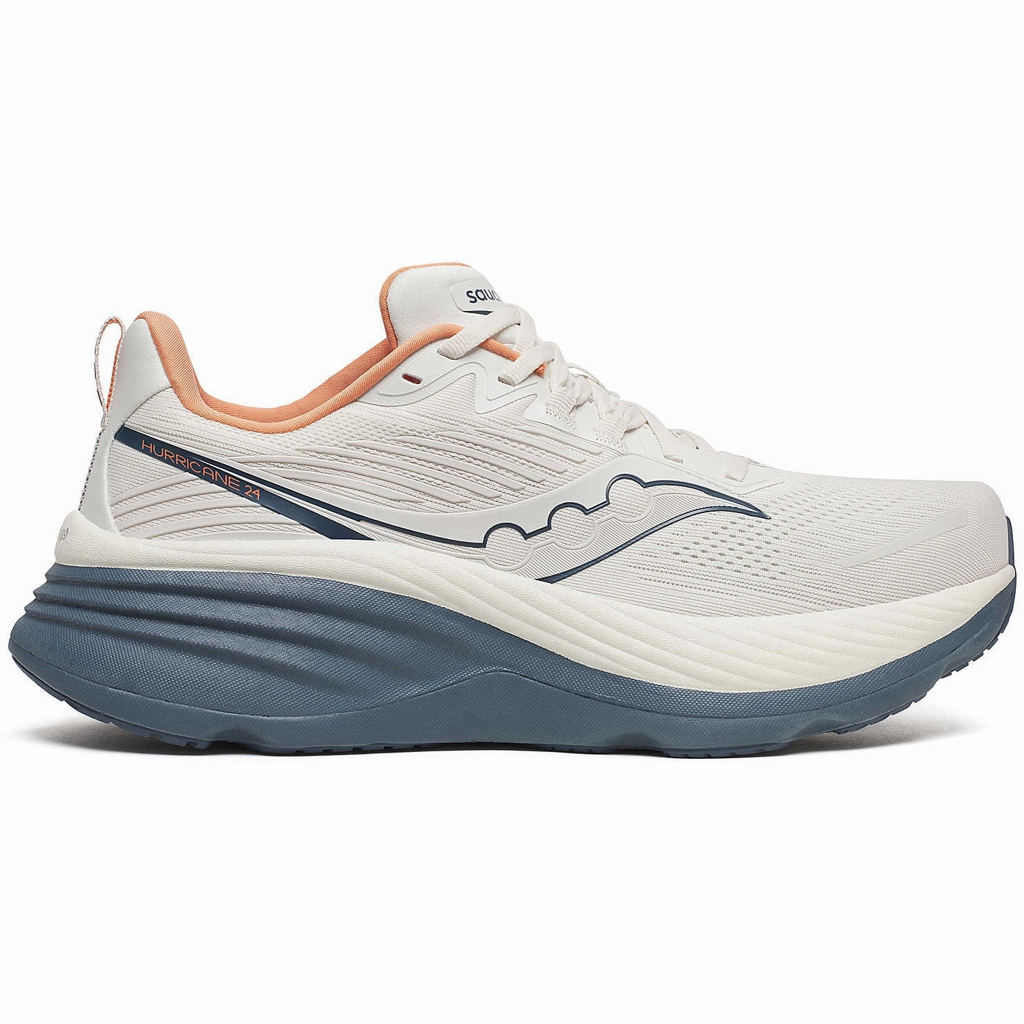 arch - support EVAComfort Saucony Men's Hurricane 24 Running Shoes Vanilla / Dusk