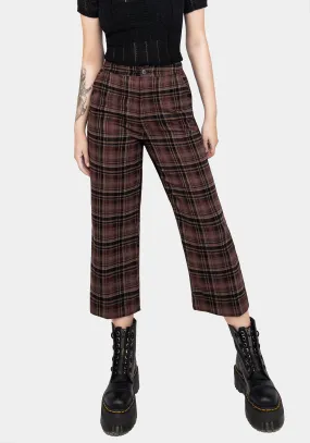 Hickory Check Straight Leg Trousers DurablePolyester