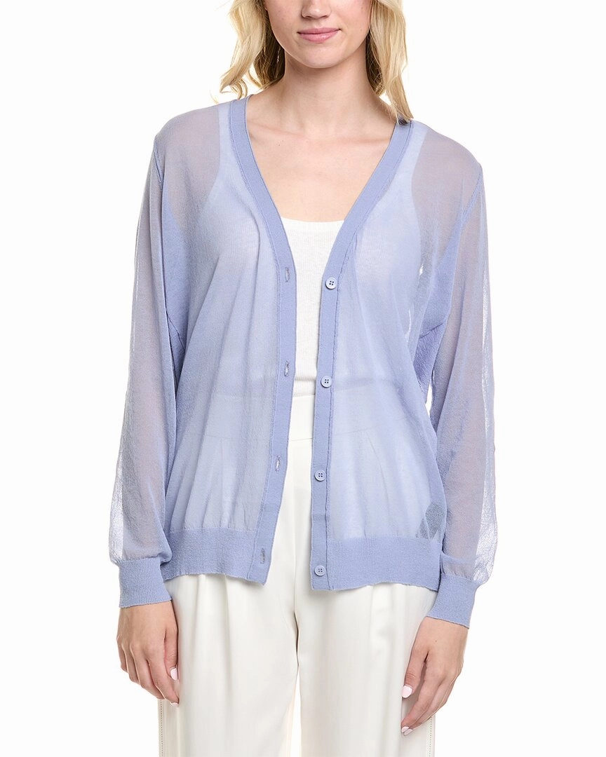Lafayette 148 New York V-Neck Button Front Wool-Blend Cardigan Fashionable Knit Classic Look