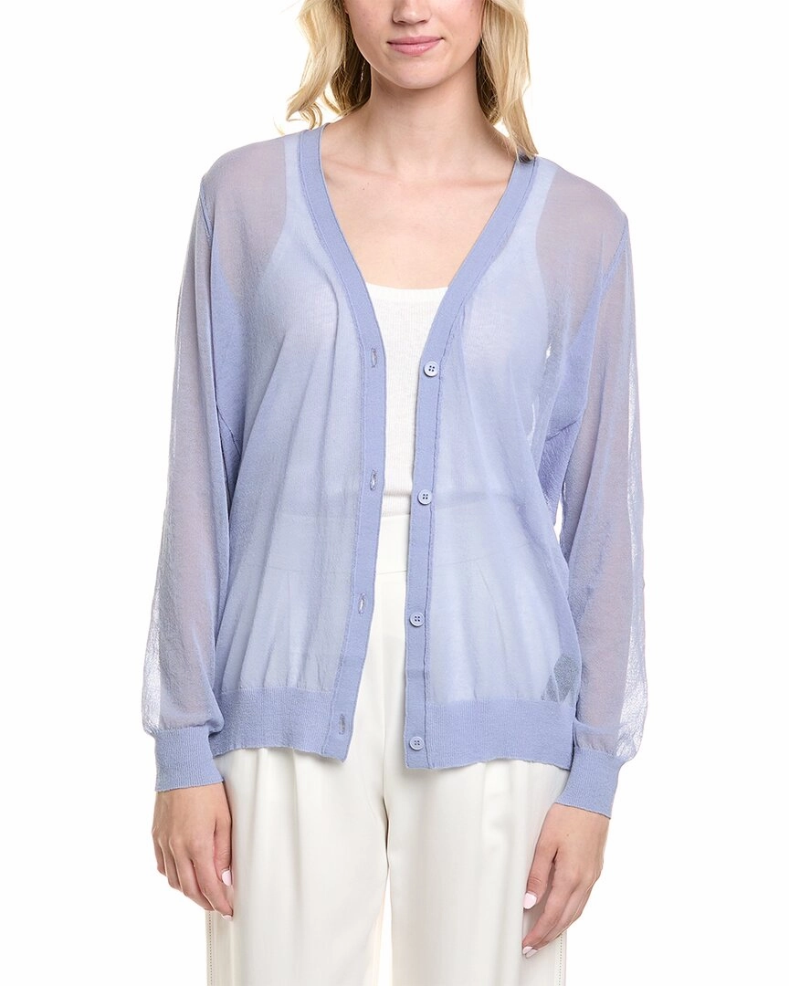 Soft Warm Layers Lafayette 148 New York V-Neck Button Front Wool-Blend Cardigan