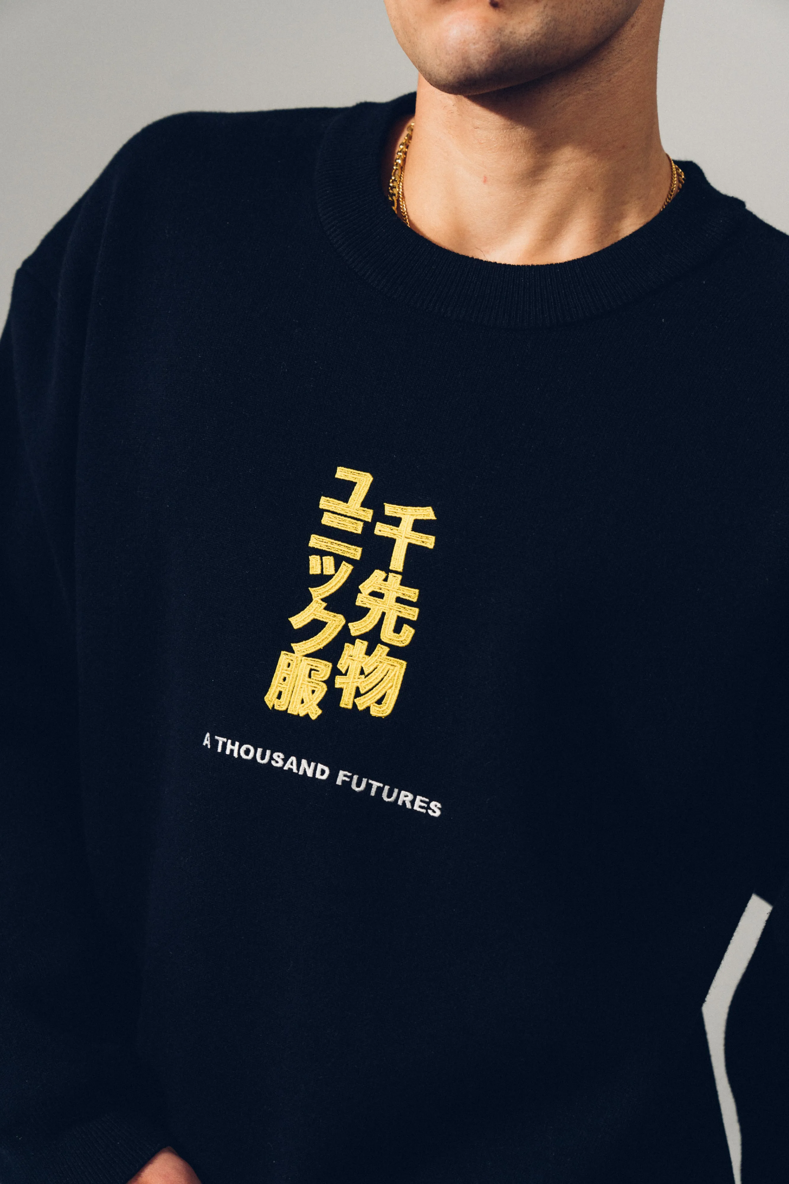 A Thousand Futures 'Tokyo' Knit Sweater - Black Odor Control Technology Winter Layer