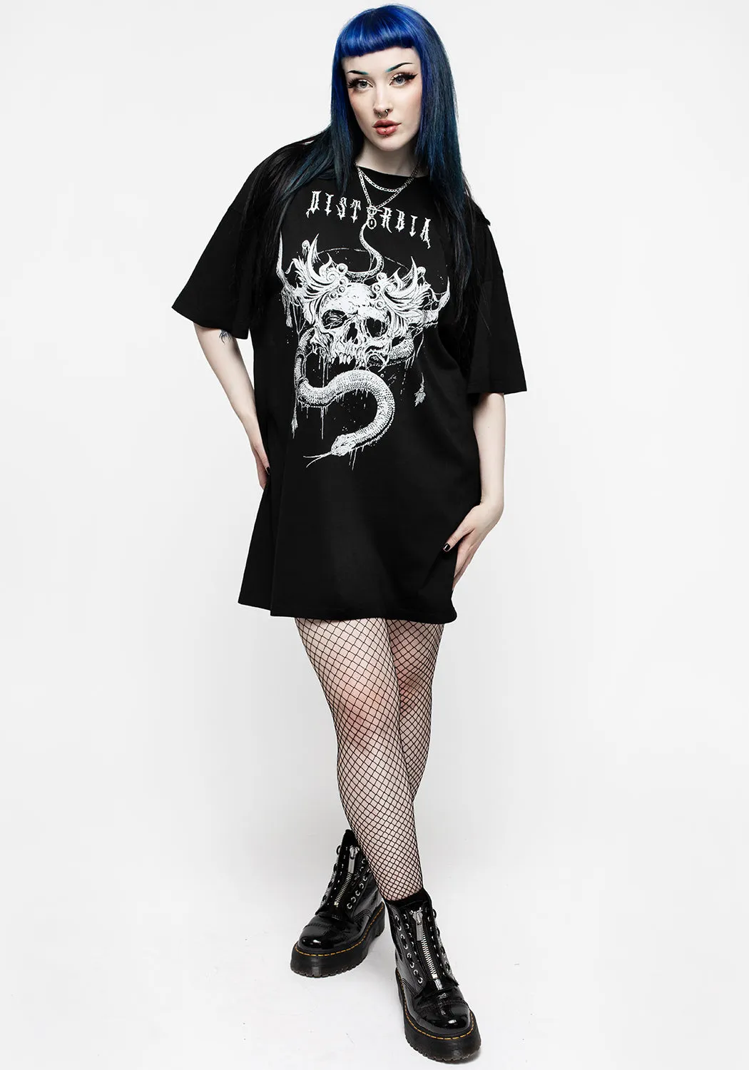 Casual Feel Temptation Snakes Oversized Tee Dress