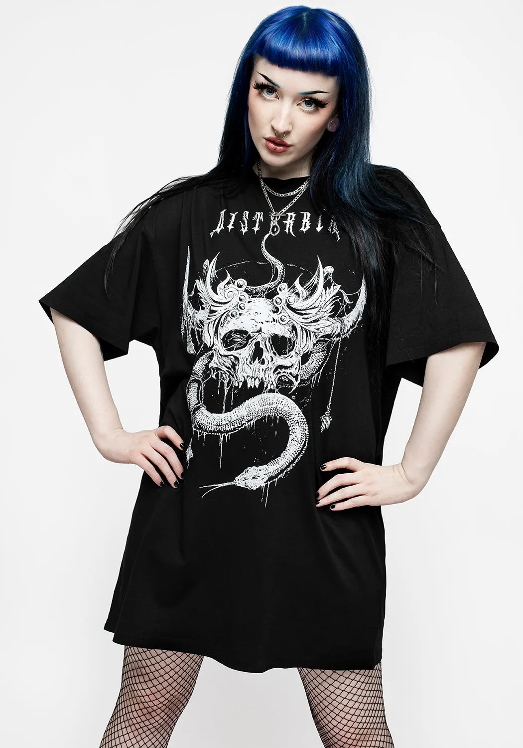 Radiant Mood Comfortable travel dress Temptation Snakes Oversized Tee Dress