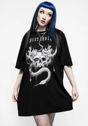 Chic Fit Temptation Snakes Oversized Tee Dress