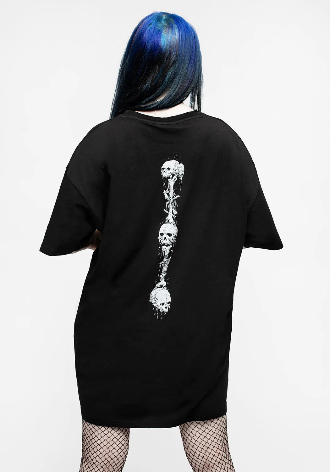 Waist-Cinching Temptation Snakes Oversized Tee Dress