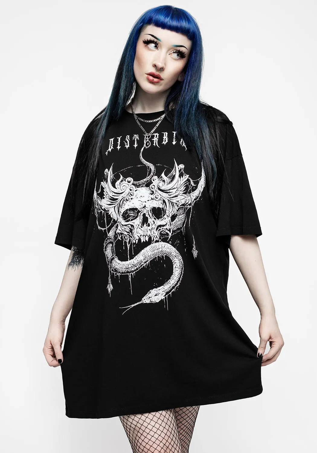 Chic Fit Temptation Snakes Oversized Tee Dress