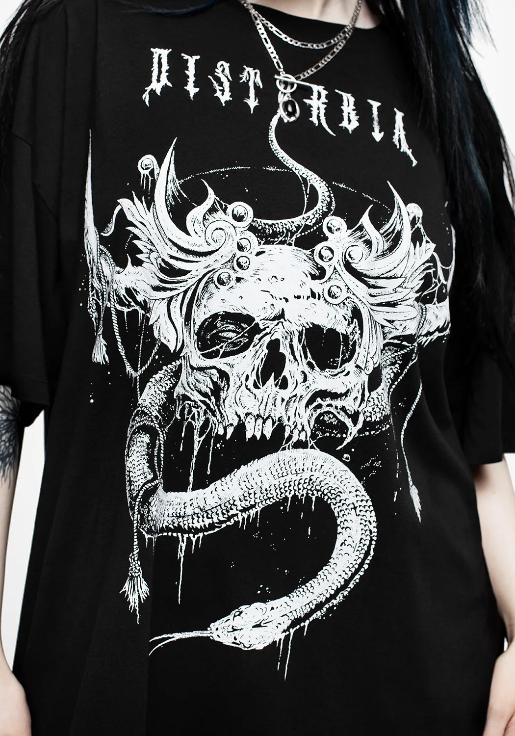 Layered Wear Temptation Snakes Oversized Tee Dress