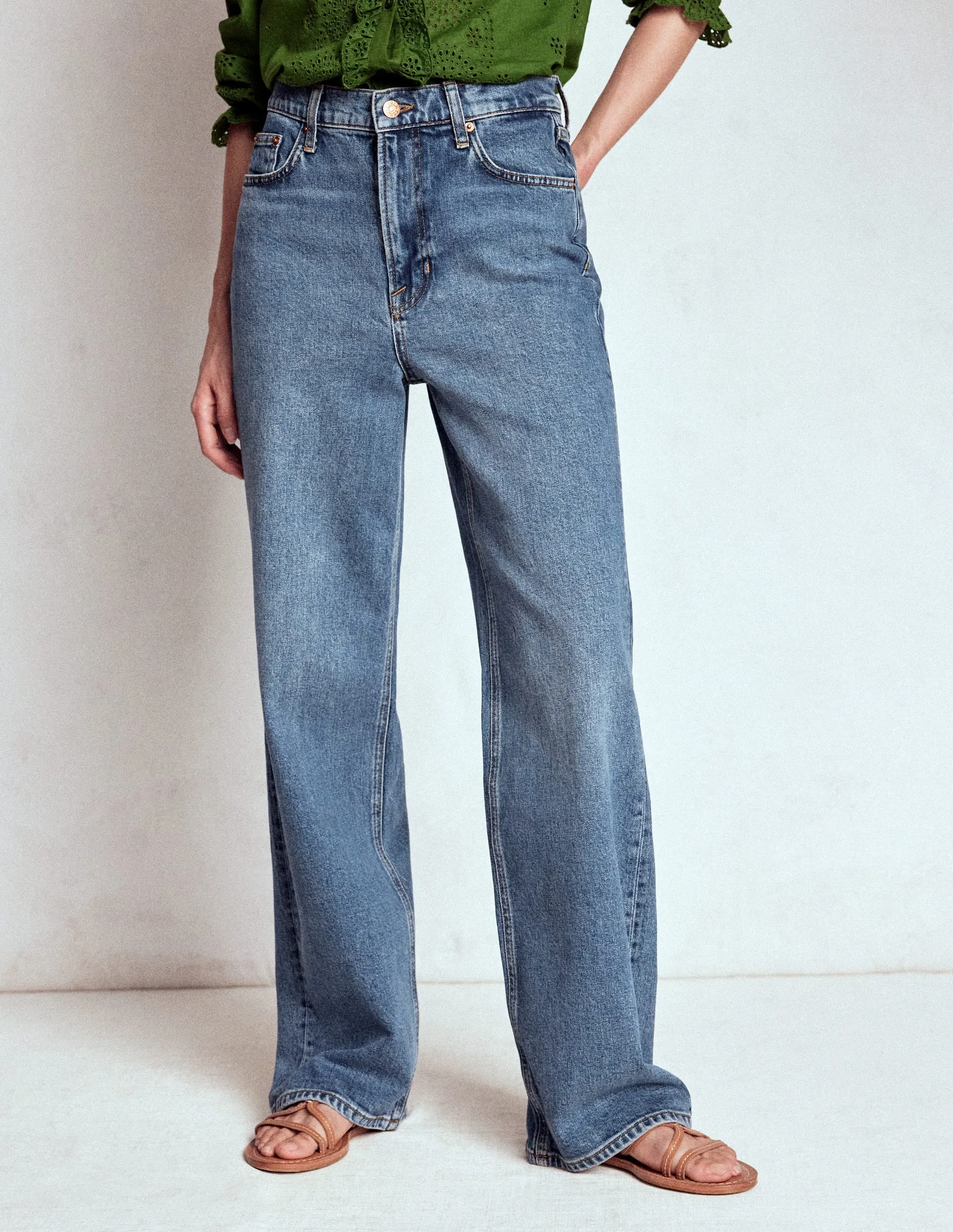 High Rise Column Leg Jeans-Mid Vintage Outdoor Comfort