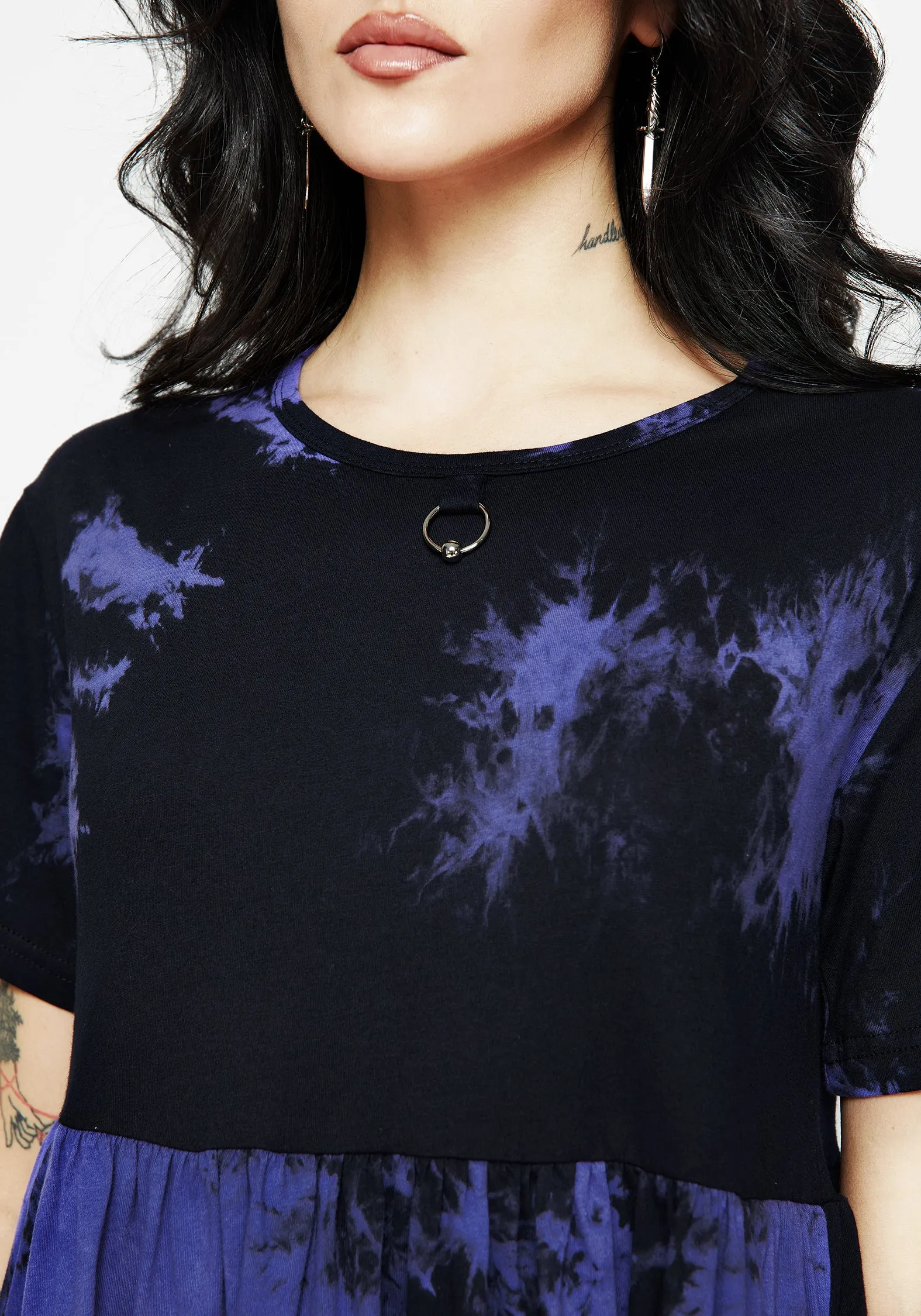 Purple Haze Midi Skater Dress Floating Shape Effortless Pair