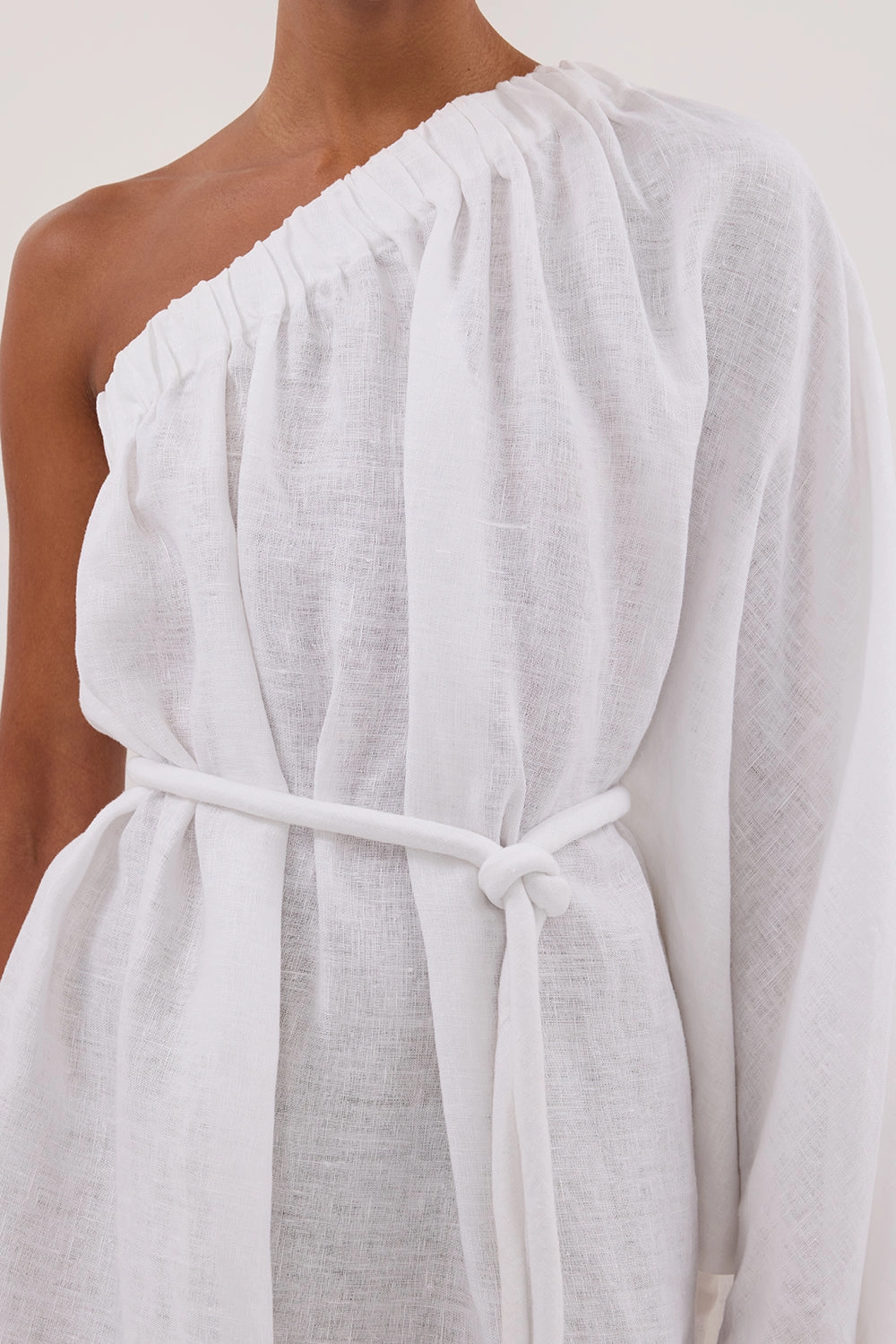 AURELIA WHITE ASYM LINEN MINI DRESS Fashion-Forward