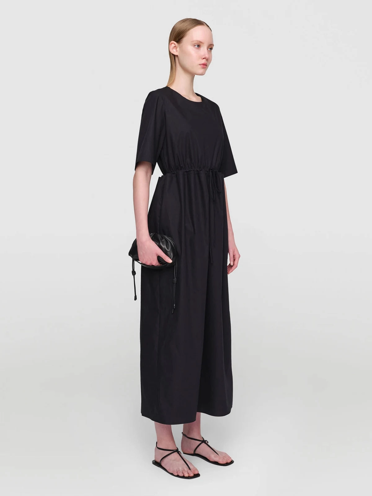NonChafeSeams Black OHARA Paper Poplin Dress