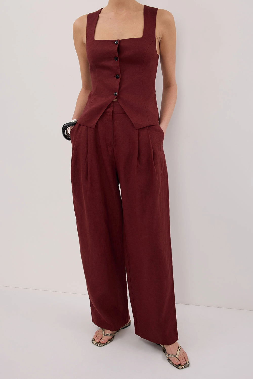 FRAN SAHARA LINEN PANT High Durability Thread No Frills Fit