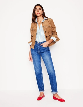 Chill Fit Travel Friendly High Rise Rigid Straight Jeans-Mid Vintage