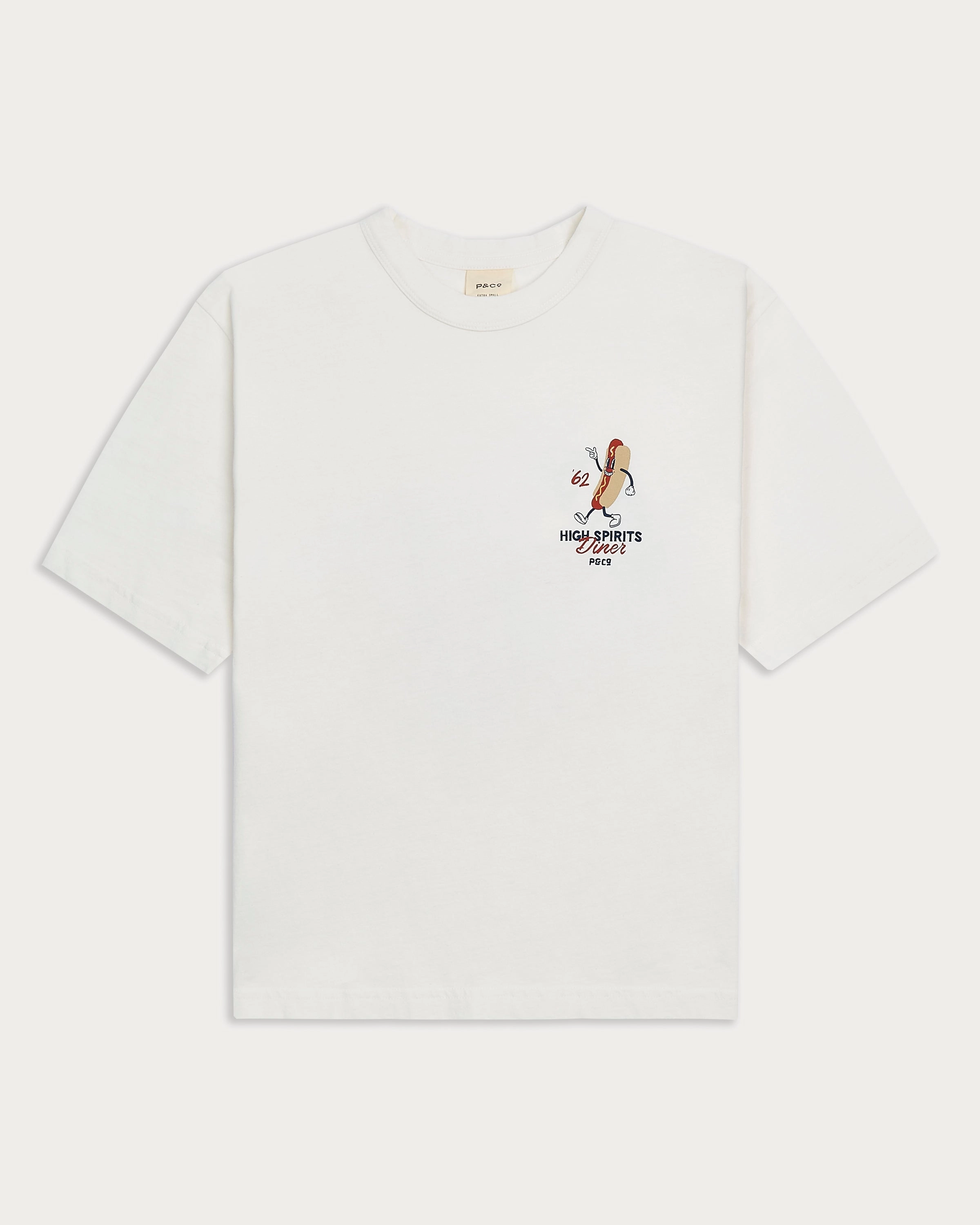 High Spirits Diner Boxy T-Shirt - Off White Fashion-Ready