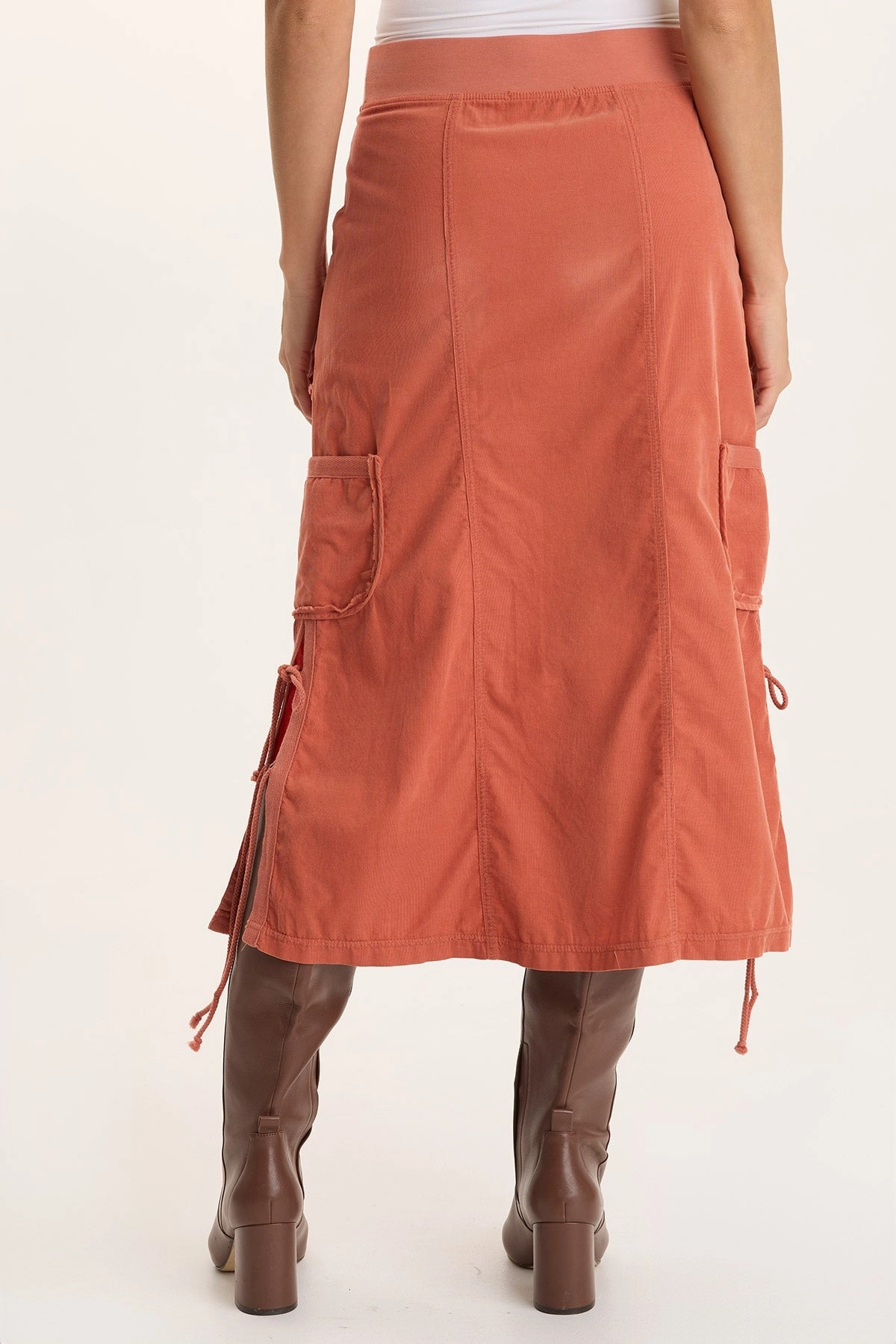 Pleated design Sisu Corduroy Adjustable Cargo Midi Skirt