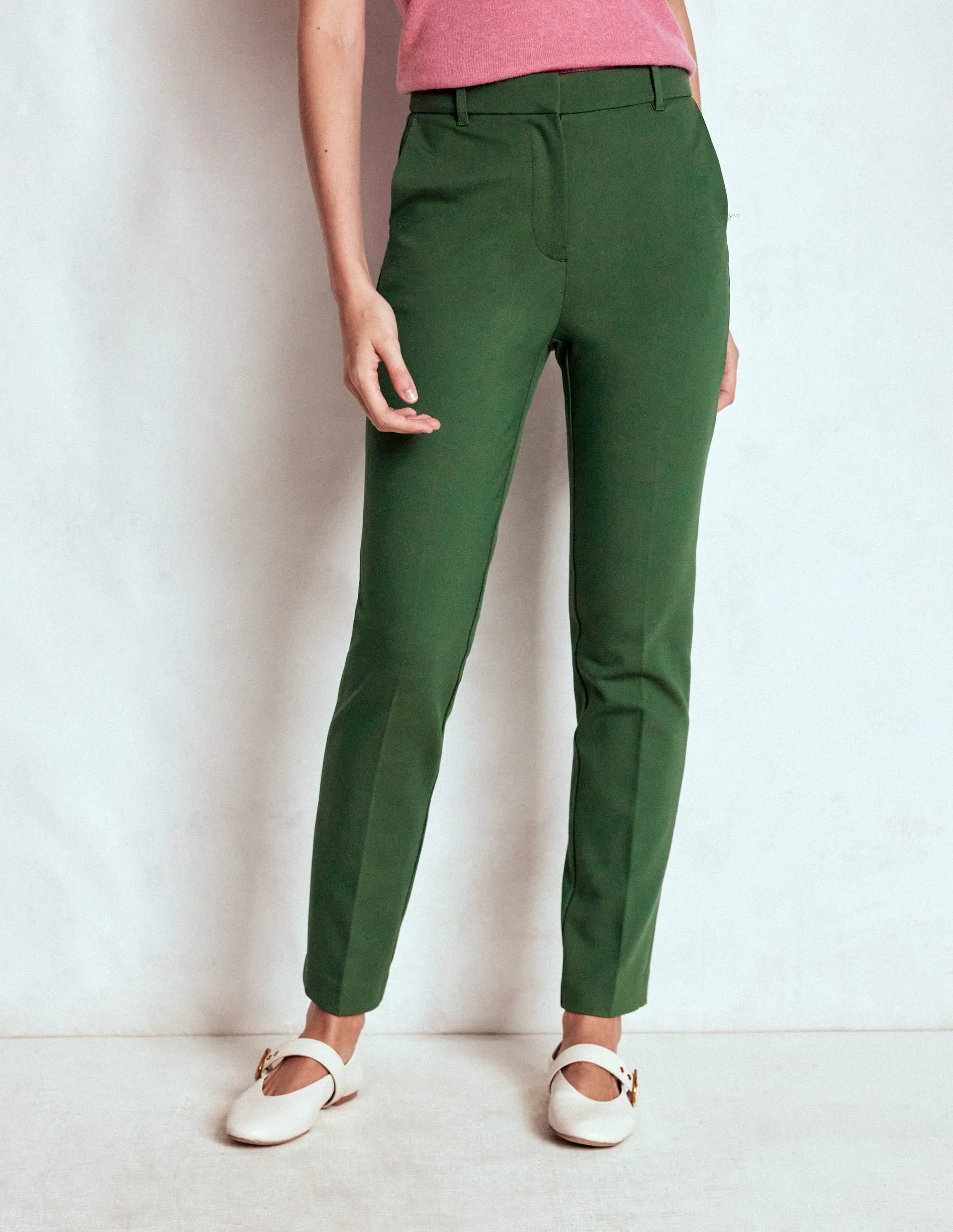 Smart Layer Highgate Ponte Trousers-Hunter Green