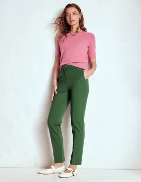 Anti Snag Threading Highgate Ponte Trousers-Hunter Green