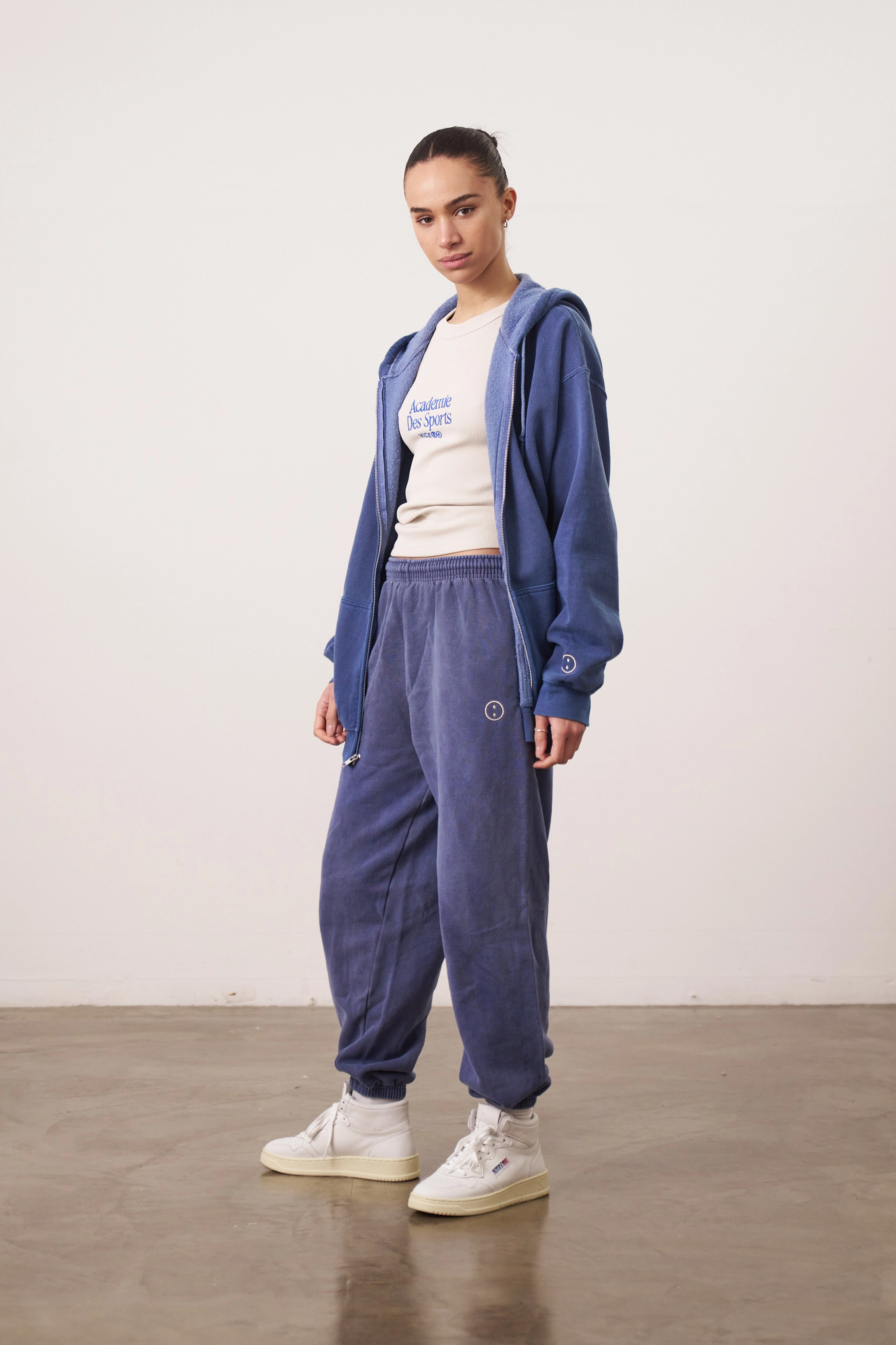 Essentials Vintage Washed Zip Up Hoodie - Navy Street Cool
